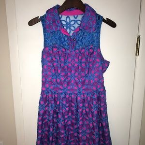 Lilly Pulitzer pink & blue lace dress